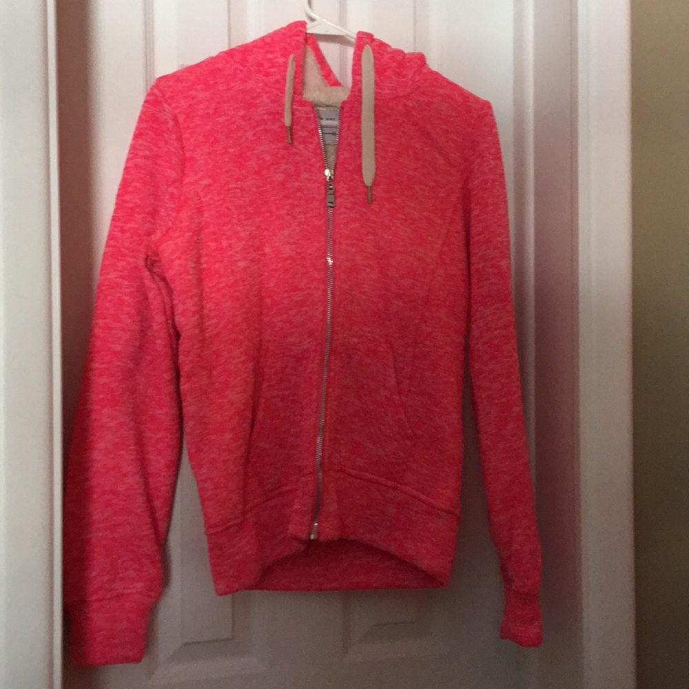 YMI fleece-lined pink zip-up sweater